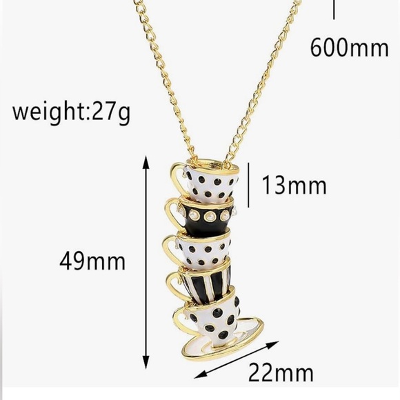 Teacup Pendant Necklace Set - 1/3pcs Food & Beverage Theme… - Picture 8 of 8
